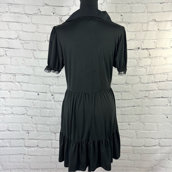HOT TOPIC MUSHROOM ๐ LACE COLLAR TIERED BABYDOLL DRESS SIZE(M) - Picture 8 of 15